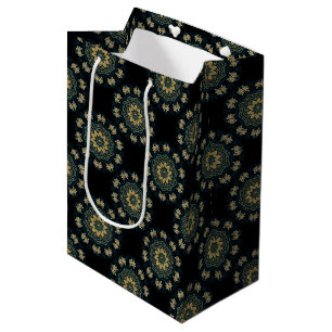 Sac Cadeau Moyen Chic Gold & Green Asian Style Motif