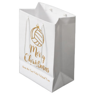 Sac Cadeau Moyen Chic Or Volleyball Joyeux Noël Personnalisé
