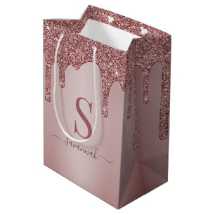 Sac Cadeau Moyen Chic Rose Parties scintillant or Drivers Monogram