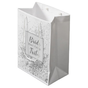 Sac Cadeau Moyen Chic Siver Confetti Bride Tribe