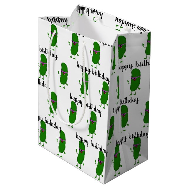 Sac Cadeau Moyen Chicket D'Anniversaire Avec Lunettes Roses (Dos Angle)