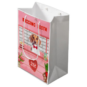 Sac Cadeau Moyen Chien beagle Valentine's Day Kissing Booth