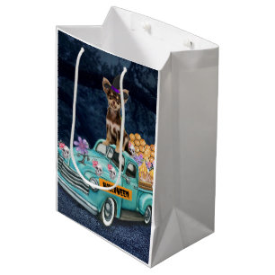 Sac Cadeau Moyen Chien Chihuahua Halloween Camion Nuit Effrayante