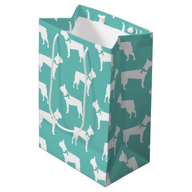 Sac Cadeau Moyen Chien de Boston Terrier Puppy (Devant Angle)