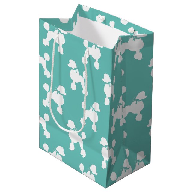 Sac Cadeau Moyen Chien de caniche Français (Devant Angle)