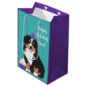 Sac Cadeau Moyen Chien de montagne bernois personnalisé