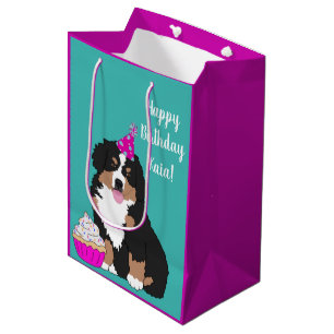 Sac Cadeau Moyen Chien de montagne bernois personnalisé Chien Chie