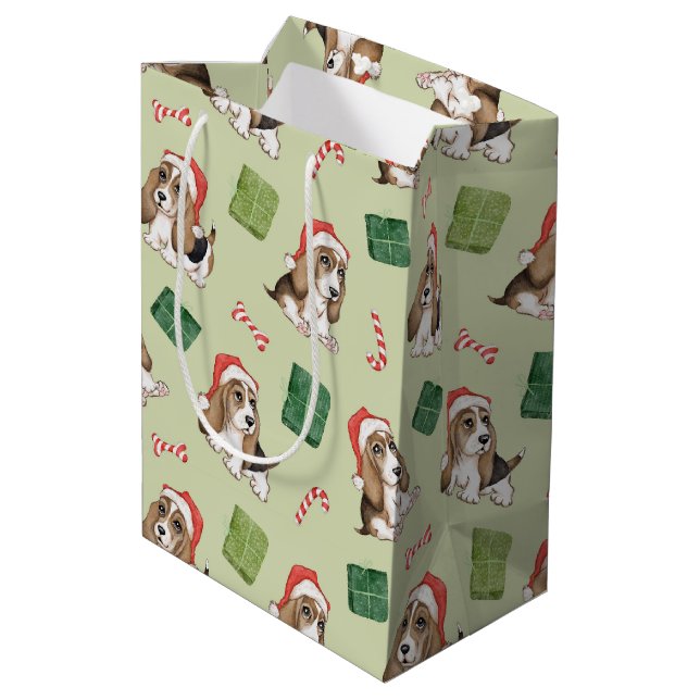 Sac Cadeau Moyen Chien de Noël (Dos Angle)