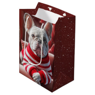 Sac Cadeau Moyen Chien de taule français de Noël
