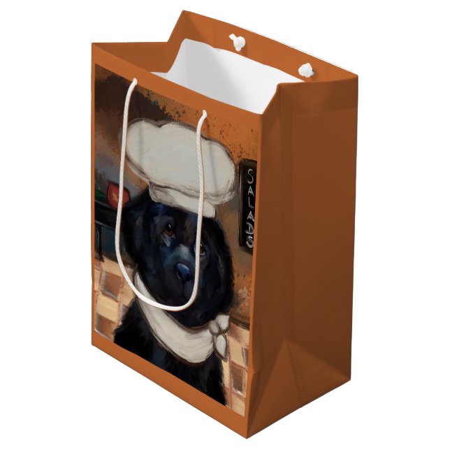 Sac Cadeau Moyen Chien de Terre-Neuve      (Devant Angle)