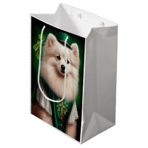 Sac Cadeau Moyen Chien esquimau américain en tenue de la Saint-Patr