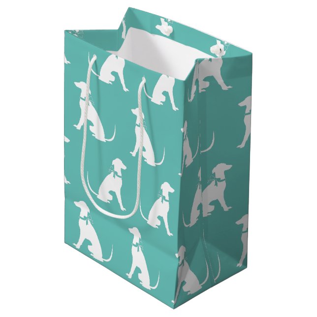 Sac Cadeau Moyen Chien Greyhound Chig Puppy (Devant Angle)