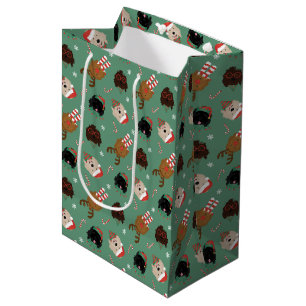 Sac Cadeau Moyen Chiens de Noël Goldendoodle