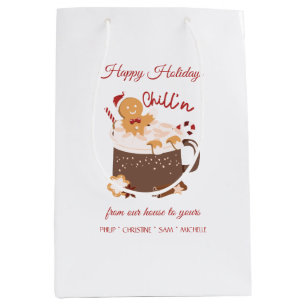 Sac Cadeau Moyen Chillin' Noël Chocolat chaud et pain d'épices
