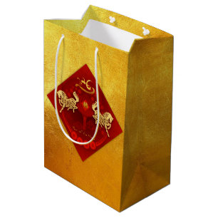 Sac Cadeau Moyen Chinois FU Luck lantern Cheval Année cadeau MGB1