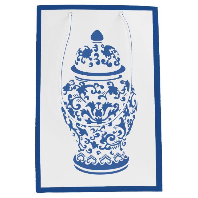Sac Cadeau Moyen Chinoiserie Chic GingerJar (Devant)