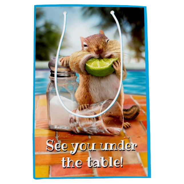 Sac Cadeau Moyen Chipmunk à la chaux (Devant)