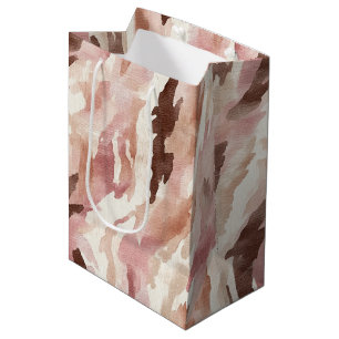 Sac Cadeau Moyen Chocolat à la crème rose Brown Anniversaire Abstra