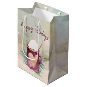 Sac Cadeau Moyen Chocolat chaud de Noël