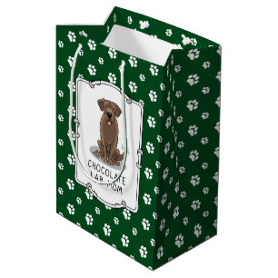 Sac Cadeau Moyen Chocolat Lab Maman (Labrador Retriever Mom) mignon