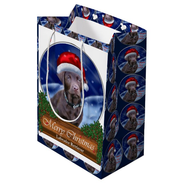 Sac Cadeau Moyen Chocolate Labrador (Dos Angle)