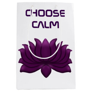 Sac Cadeau Moyen Choisissez Fleur de Lotus Violet Calme