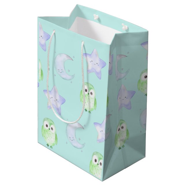 Sac Cadeau Moyen Chouette lunaire (Dos Angle)
