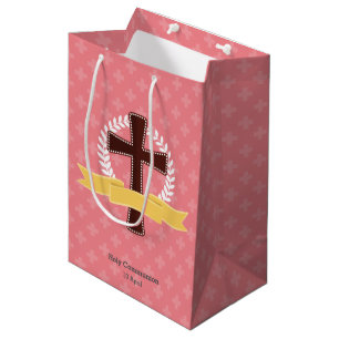 Sac Cadeau Moyen Christening * choisir la couleur de l'arrière - pl