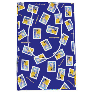 Sac Cadeau Moyen Christmas Angel Winter Snow Maureen Girard