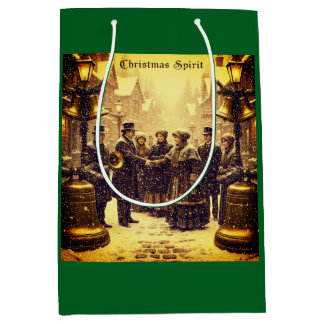 SAC CADEAU MOYEN CHRISTMAS SPIRIT TRADITIONAL DESIGN
