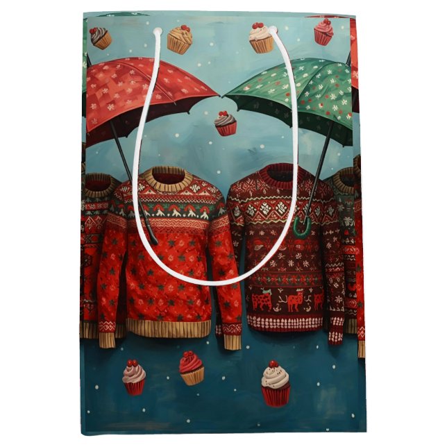Sac Cadeau Moyen Christmas Sweater Gift Bag (Devant)