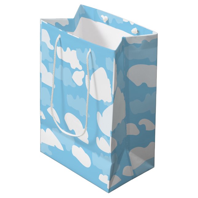 Sac Cadeau Moyen Ciel bleu nuages (Devant Angle)