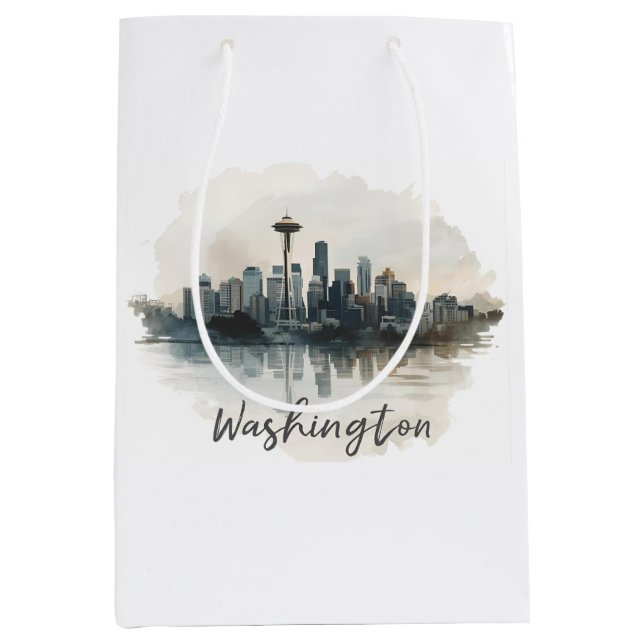 Sac Cadeau Moyen Ciel de Seattle, Washington (Devant)