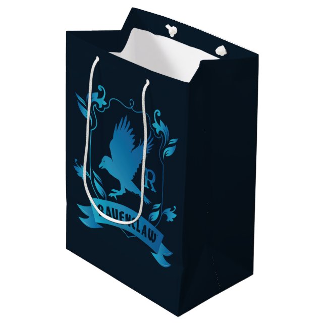 Sac Cadeau Moyen Cimier de maison ORNÉ RAVENCLAW™ (Devant Angle)