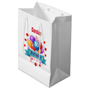 Sac Cadeau Moyen cinquantième Ballons colorés de fête C01DZ