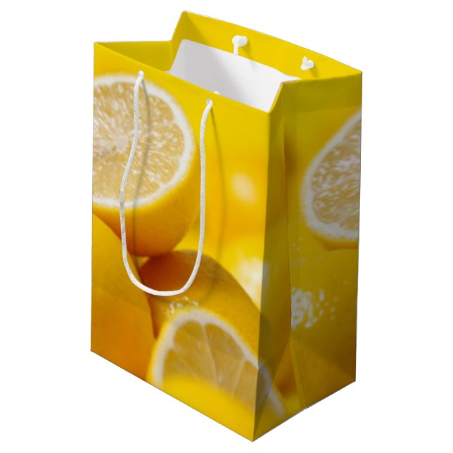 Sac Cadeau Moyen Citron jaune (Dos Angle)