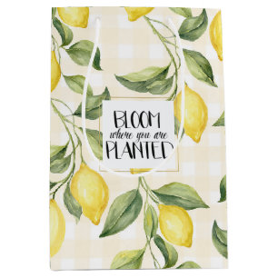 Sac Cadeau Moyen Citrons jaunes fleurissent où vous êtes plantés