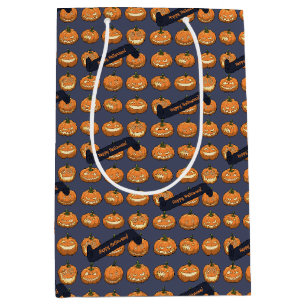 Sac Cadeau Moyen Citrouille drôle Jack O Lantern Joyeux Halloween !