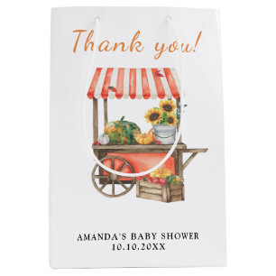 Sac Cadeau Moyen Citrouille est en route Baby shower Merci