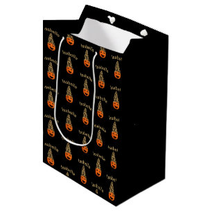 Sac Cadeau Moyen Citrouille Portant Un Casquette léopard