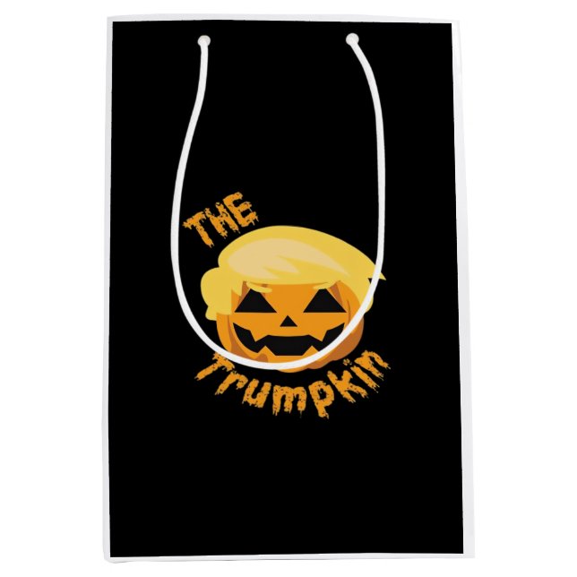 Sac Cadeau Moyen Citrouille Trumpkin Halloween Design - Costume Slo (Devant)