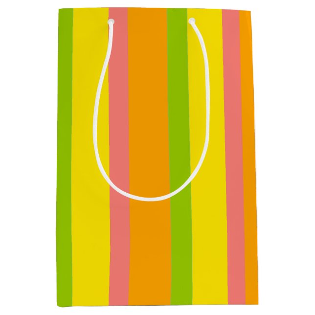 Sac cadeau moyen Citrus Stripe Classic (Devant)