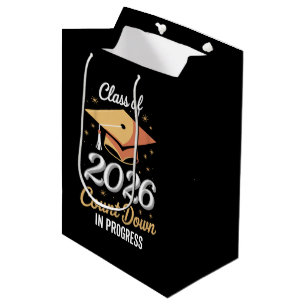 Sac Cadeau Moyen Classe 2026 compte à rebours en cours Personnalisé