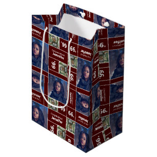 Sac Cadeau Moyen Classe de carré Photo Année Maroon