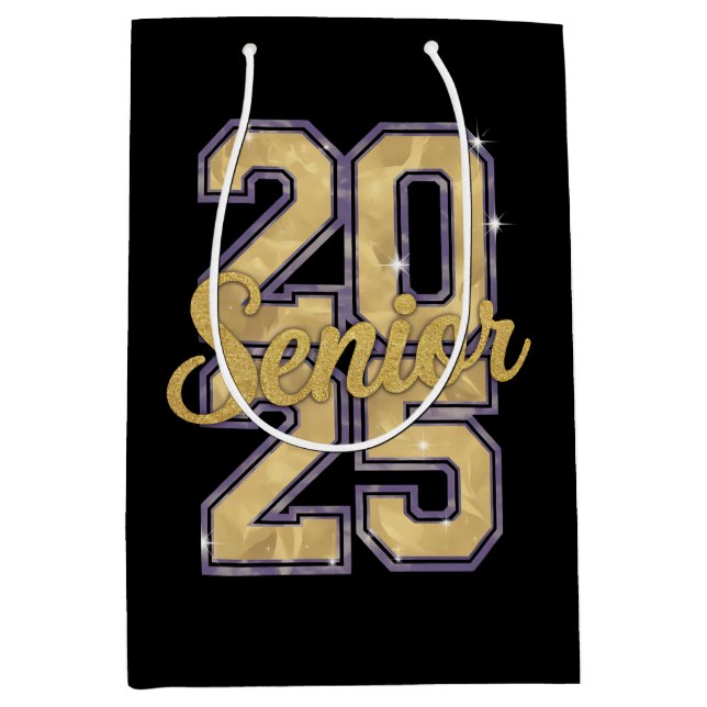 Sac Cadeau Moyen Classe Supérieure De 2025 Diplôme D'Or (Devant)