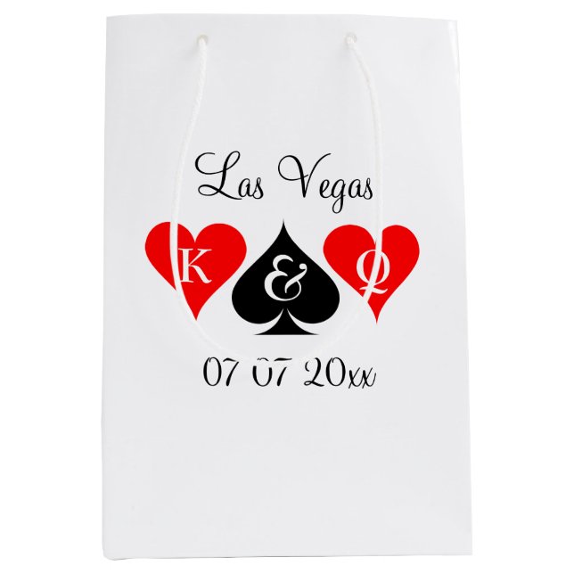 Sac Cadeau Moyen Classy Las Vegas destination mariage personnalisé (Devant)