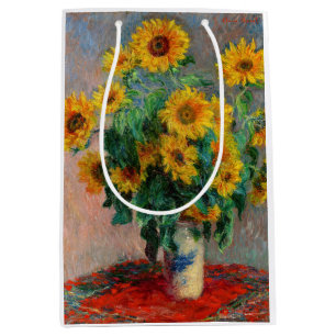 Sac Cadeau Moyen Claude Monet - Bouquet de tournesols