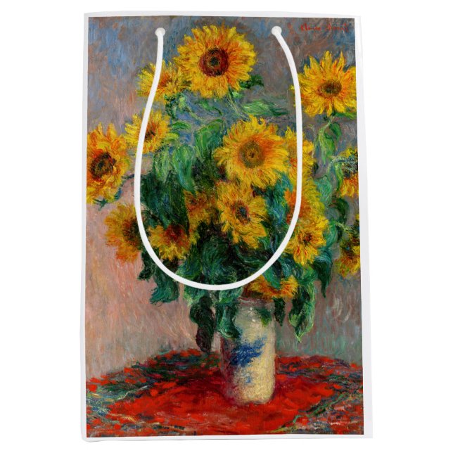 Sac Cadeau Moyen Claude Monet - Bouquet de tournesols (Devant)
