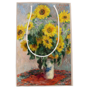 Sac Cadeau Moyen Claude Monet Bouquet de Tournesols 1881 Art