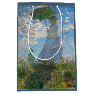 Sac Cadeau Moyen Claude Monet - La Promenade, Femme avec un Parasol